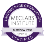 MECLABS certified in landing page optimization